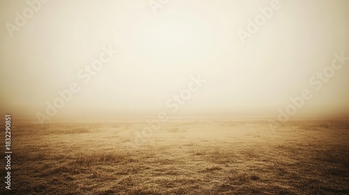 Desolate landscape of fine grit and sand in the morning mist
