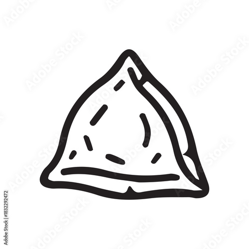 Traditional Triangular Fried Pastry (Samosa) - Outline Icon