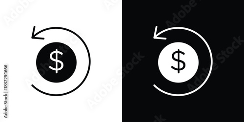 Refund icons symbol illustration. Vector graphics