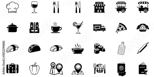 Culinary Food Tourism Tasting Silhouette - Chef & Wine