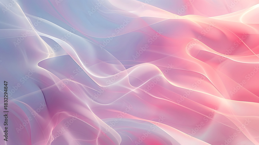 Fototapeta premium Smooth flowing gradient background with pastel tones and soft curves.
