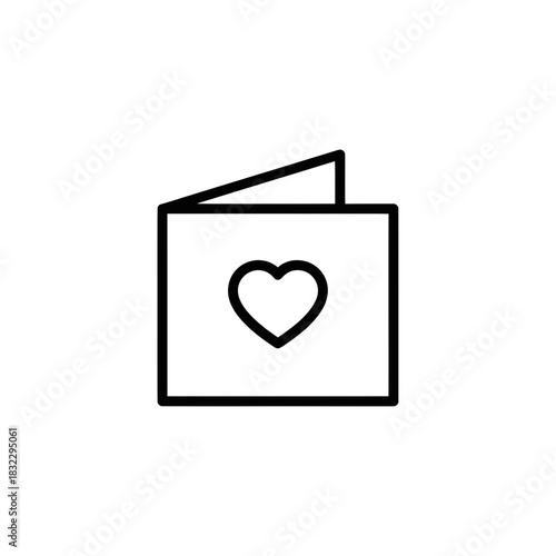 Greeting card with heart icon on a simple background  