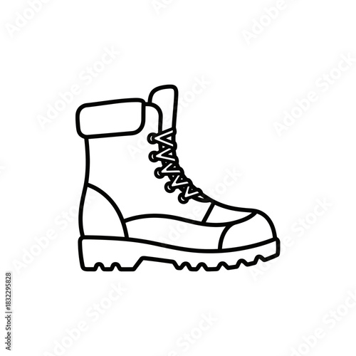 Outline of a rugged boot design for outdoor activities  