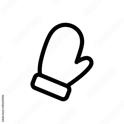Mittens Icon in Simple Style on White Background  