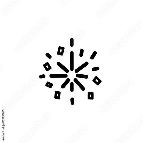 Black Sparkler Icon on a White Background  