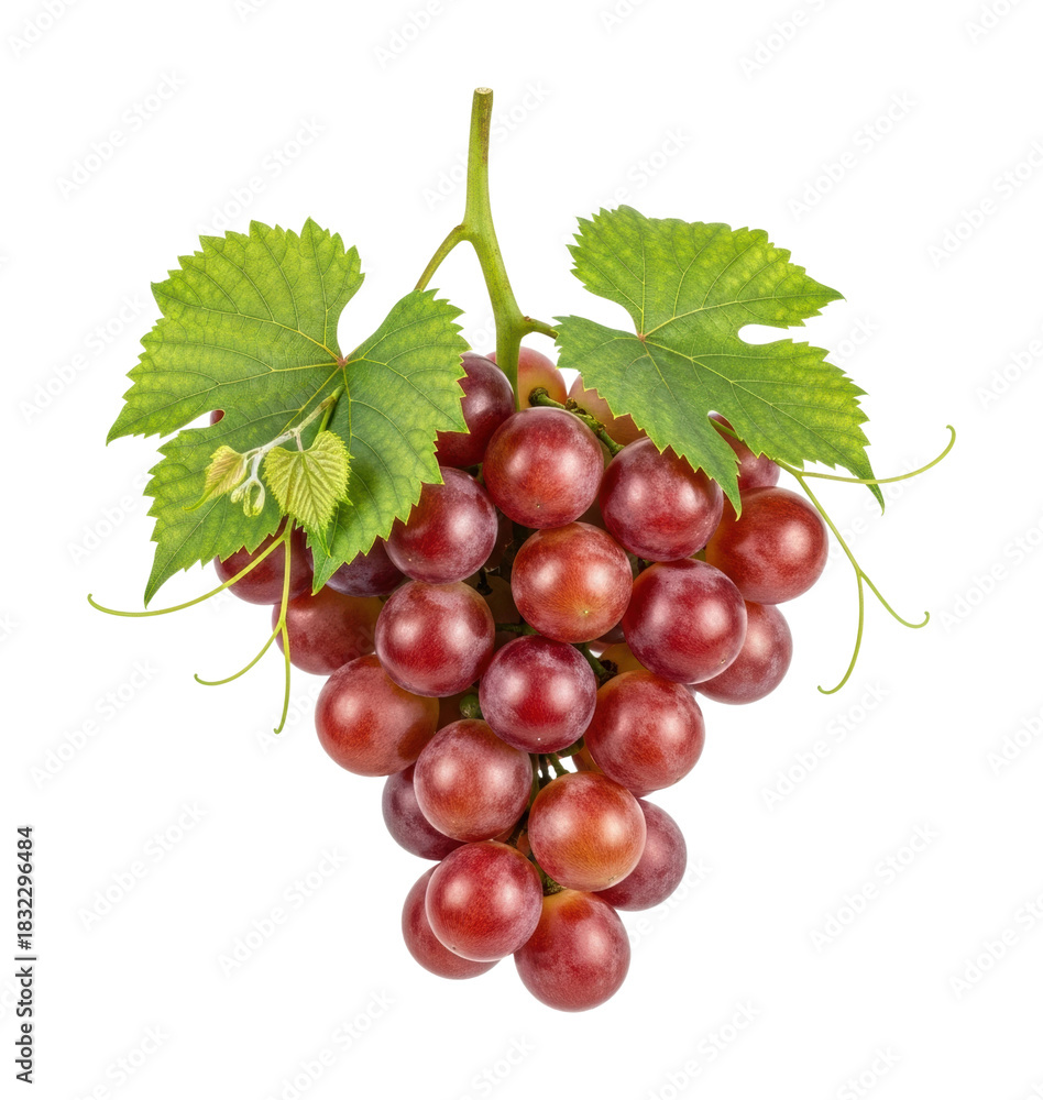 Fototapeta premium Harvesting fresh red grapes vineyard food natural light isolated on transparent background