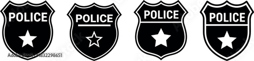 Police badge vector set law enforcement symbol icon