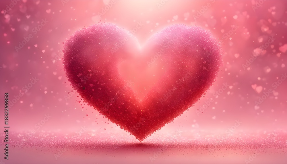 Obraz premium Romantic Pink Heart Background for Valentine’s Day Love Theme.