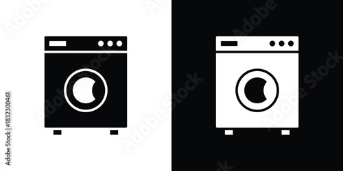 Washing machine icons symbol illustration. Vector graphics