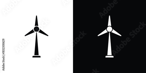 Wind turbine icons symbol illustration. Vector graphics