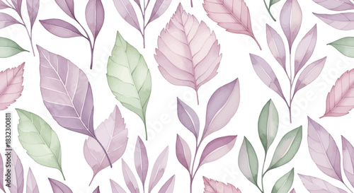 Elegant watercolor leaves create a tranquil botanical backdrop, perfect for adding a touch of nature to invitations and spring designs
