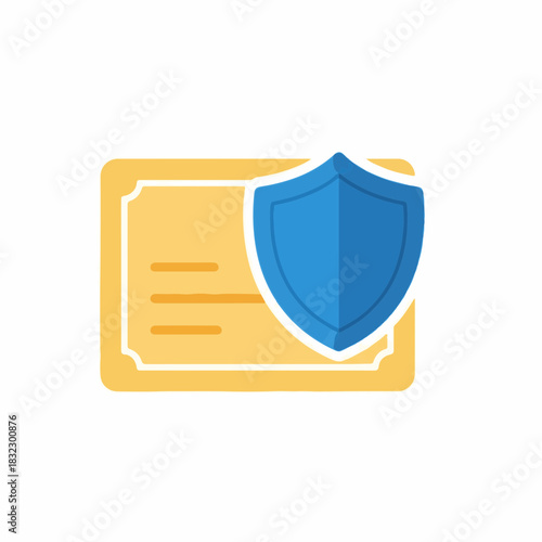 Security certificate document with shield icon representing protection and safety features. Security certificate shows secure data with blue shield symbolizing trust. Free Download Security certificate document with shield icon representing protection and safety features. Security certificate shows secure data with blue shield symbolizing trust. - GFXLoad