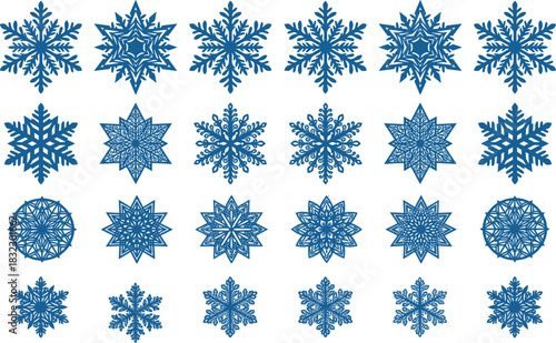 Mega Collection of Black Silhouette New Year, Christmas, and Celebration Icons, Including Champagne Glasses, Antlers, Snowflakes, and Lucky Charms for Holiday Graphics.