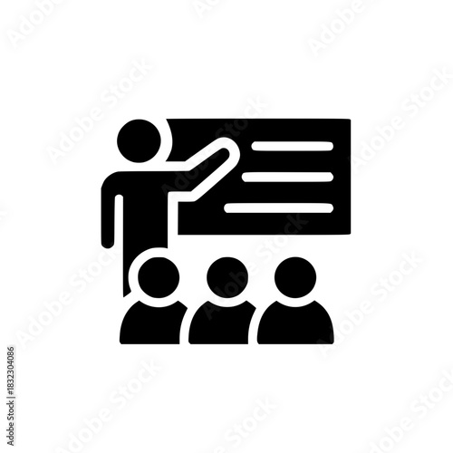 Teacher giving a lecture to students in a classroom setting
