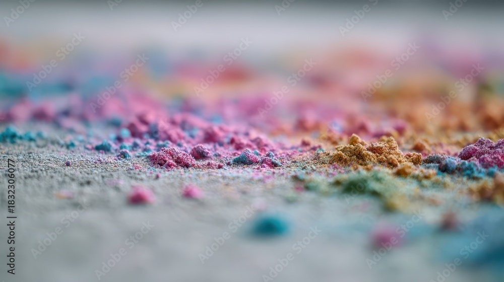 Obraz premium Vibrant colorful powder scattering creating abstract texture