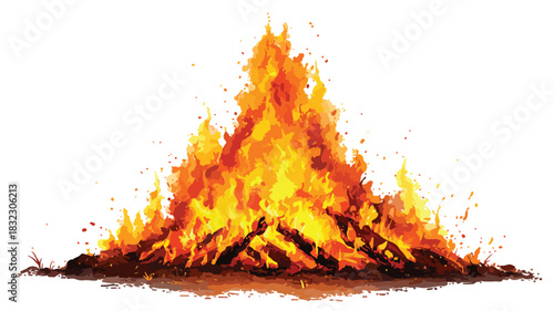 Captivating Vector Drawing of Fire with Vibrant Fire Picture - Adobe Stock