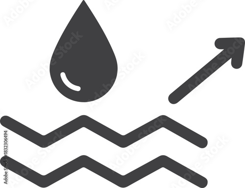 Minimalist icon symbolizing water resistance and waterproof protection for technology and products