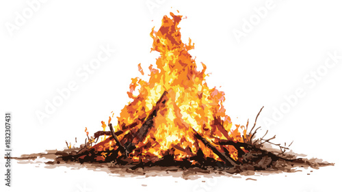Triple-layered fire image for professional use