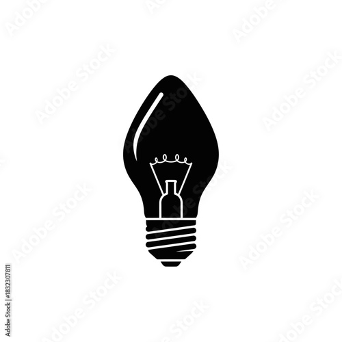Simple black lightbulb vector icon design