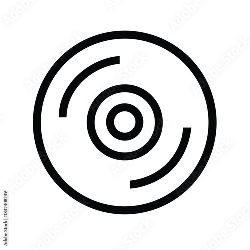 Compact disc CD outline vector icon