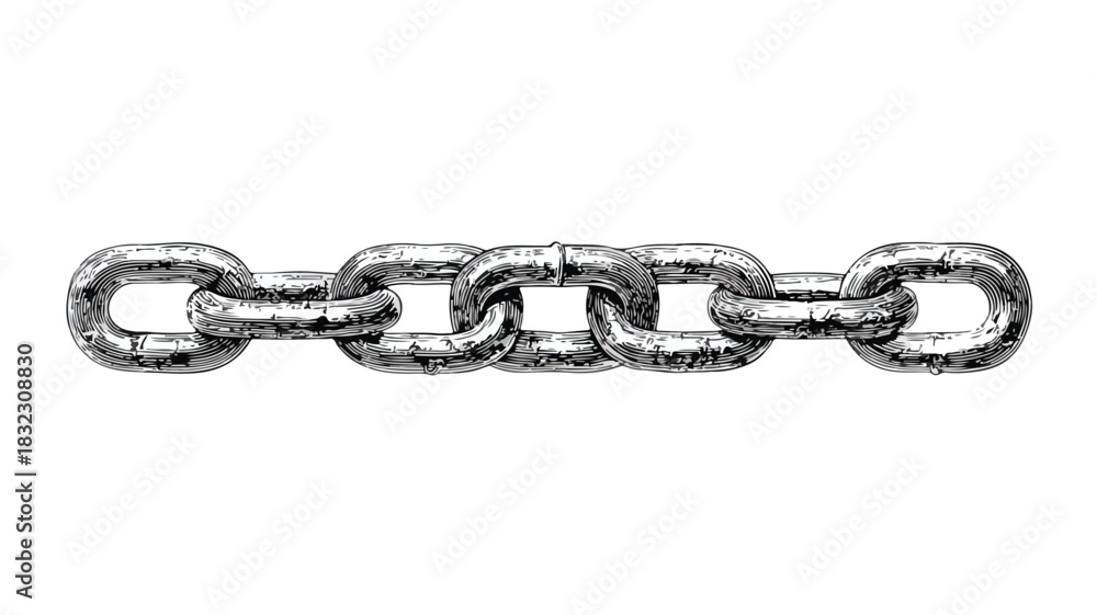 Fototapeta premium Chain with 'The Chain' Text Vector Illustration with Outline for Professional Use