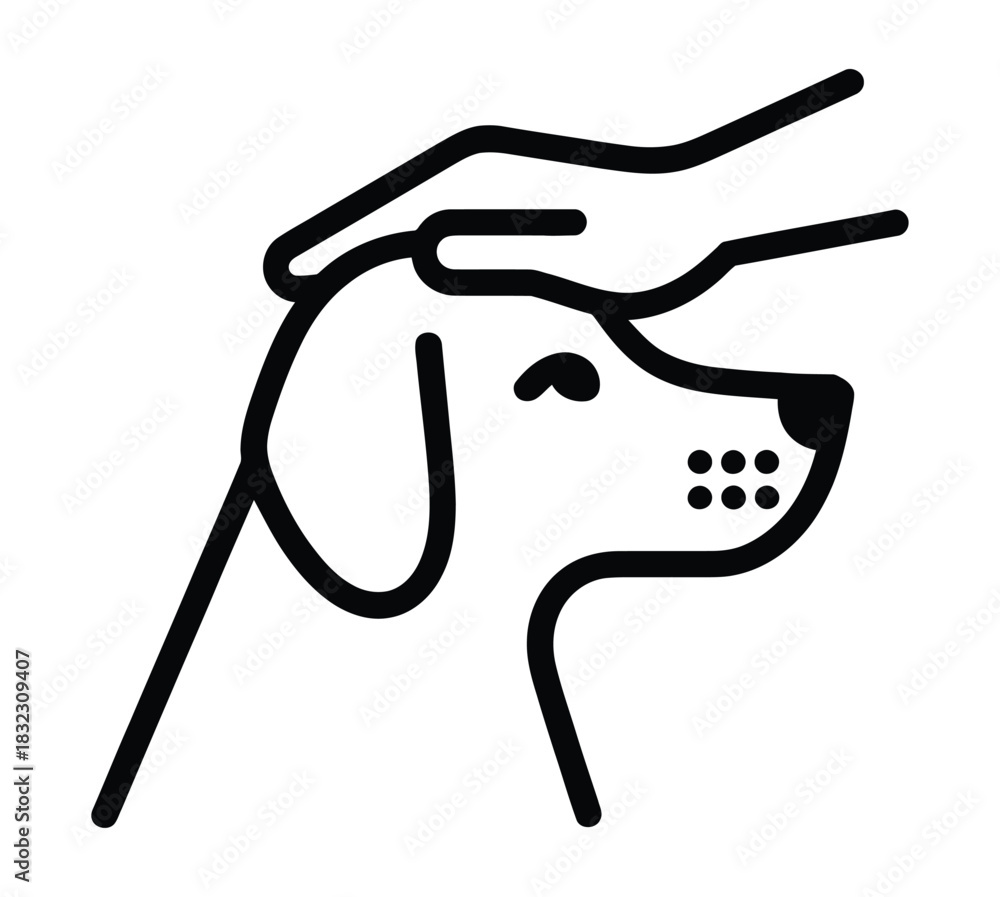Obraz premium A hand gently pets a dog's head, showing care and affection.