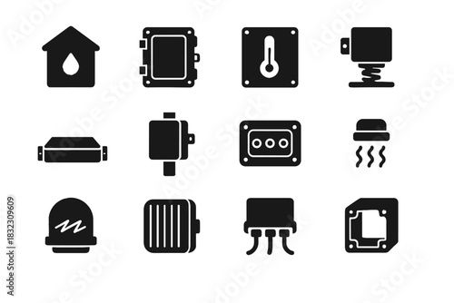 Vector bracket cap enclosure edge block fanless icons shell deployment tile icon