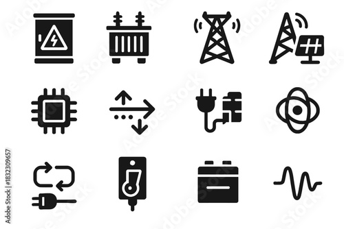 Smart sensing port tile controller icon grid monitoring storage vector cabinet circuit