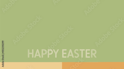 Minimalist happy easter greeting with soft pastel colors and clean typography