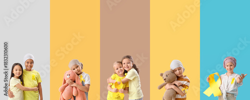 Set of children with yellow...