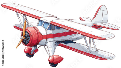 Model Airplane with Red Stripe Illustration for Professionals