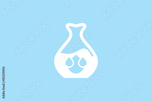 An illustration of a vase on a blue background