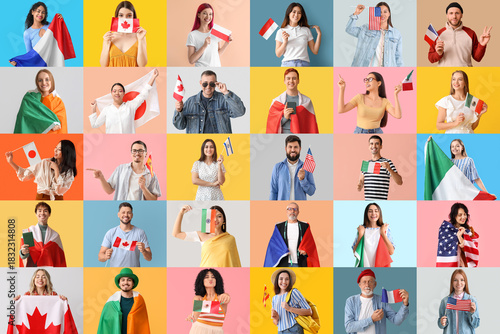 Collage of many people with...