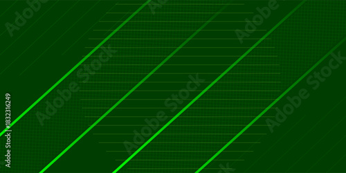 Green background with halftone decoration.