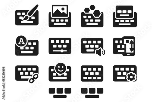 Vector style theme add customization icons keyboard feedback change key icon row
