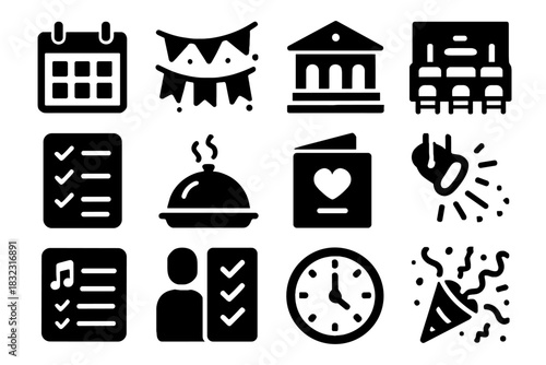 Invitation countdown list planner vector chart card icon guest checklist ai music