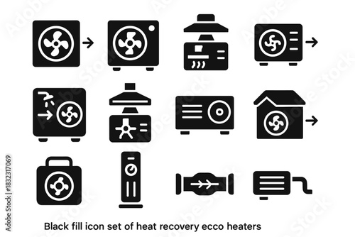 Eco water unit kitchen industrial hrv icon portable rooftop vector heater