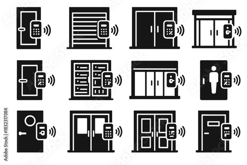 Server voice icon area supply vector room closet lock gate