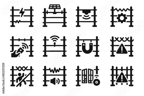 Infrared fence vector sensor smart perimeter alert programmable electric icon