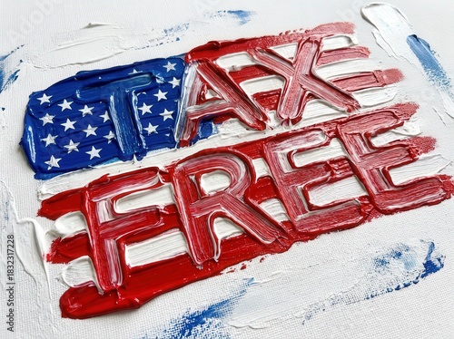 Tax-Free Savings Promotions with American Flag Background