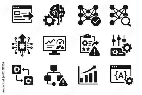 Builder feedback tool icon data ai training dashboard system api validation vector