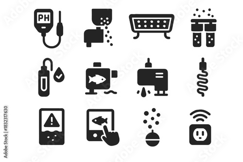 Module icon badge vector air temperature unit aquarium cloud components alert smart