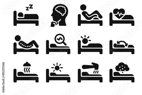 Vector reduced alarm posture improved quality icon heart rate monitoring bed cyber