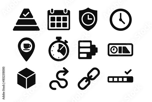 Ring timer calendar tracker vector setting icon ar bar energy planning time