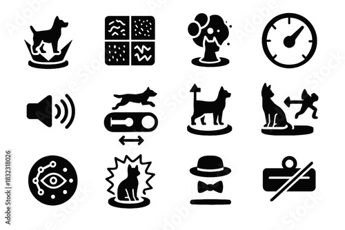 Vector sound virtual toggle pet hologram energy icon fur removal tile
