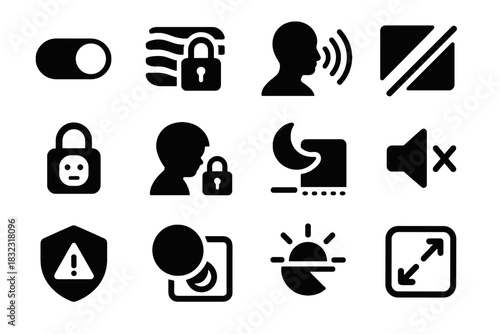 Icons icon alert reactive reflection privacy features proximity child brightness panel dim