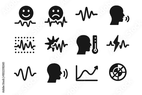 Spark pitch excitement vector pulse trend radar voice wave emotion icon icons