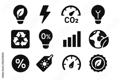 Vector leaf meter renewable ring light material icon eco icons rating low