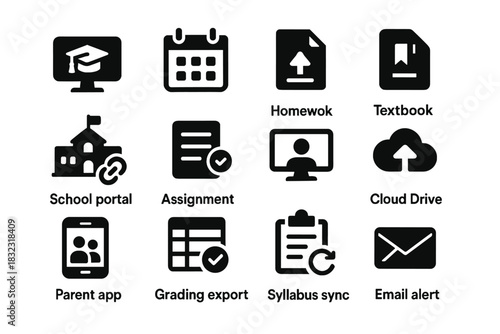 Parent vector icon link cloud school logo syllabus tutor assignment tools notification