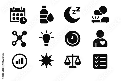 Icons daily break vector reminder session schedule prompt icon node life report
